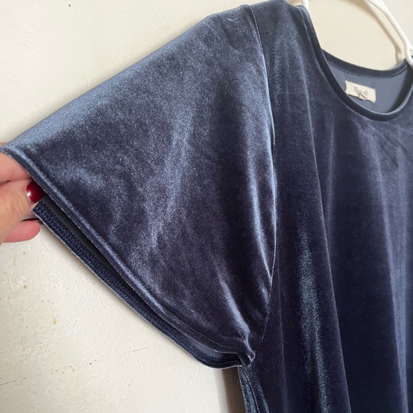 MADEWELL Navy Velvet Crop top - Picture 4 of 5